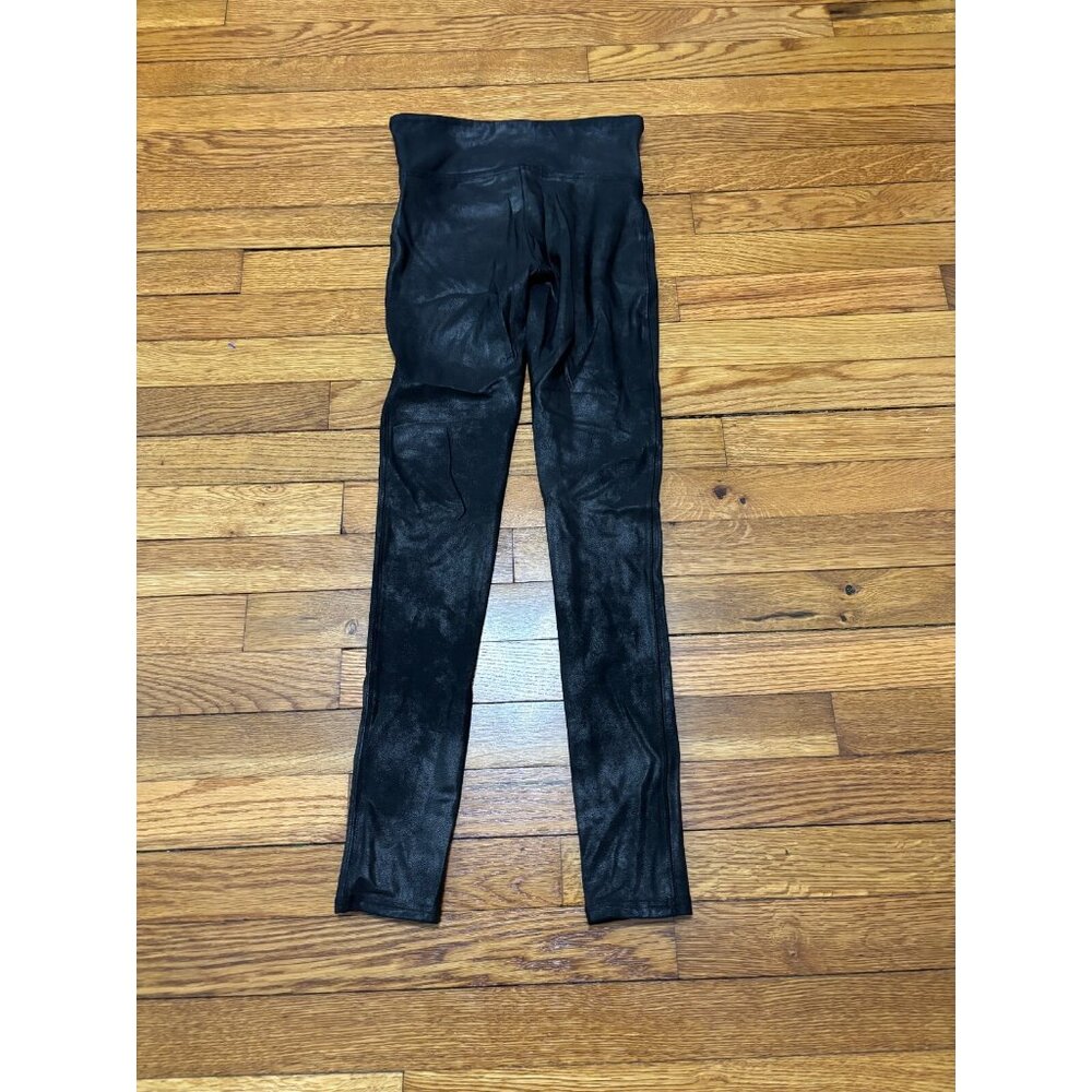 Spanx Leggings Women's Size Small Petite PS Black Mid Rise Stretch Compression - Picture 6 of 6
